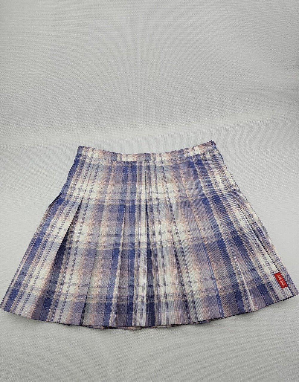 Teddy Fresh Pleated Plaid High Waist Mini Skirt Purple Blue Women's Size Large